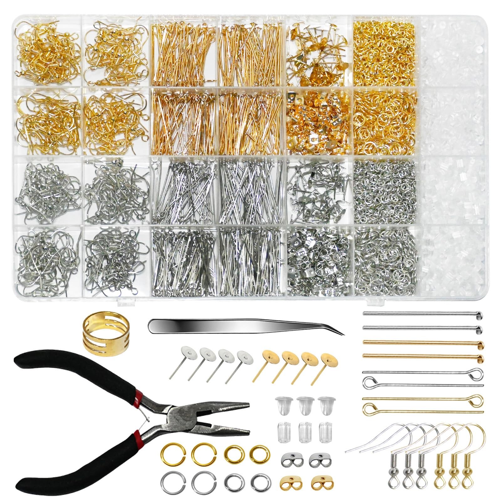 3824Pcs Earring Making Kit with Jewelry Pliers – Complete DIY Earring Supplie...