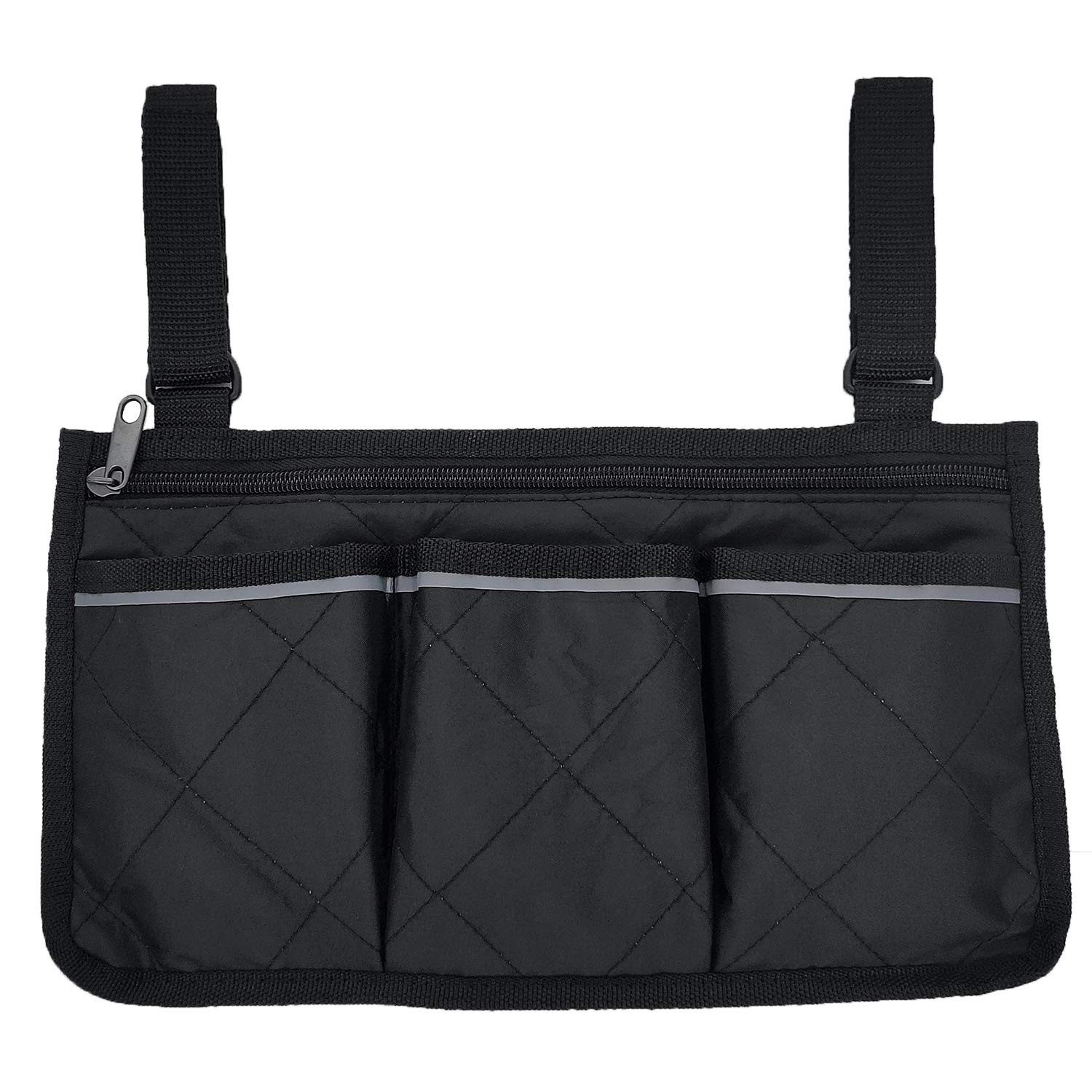 Wheelchair Side Bag, Waterproof Armrest Pouch Bag with 32.5*18*1cm, Black