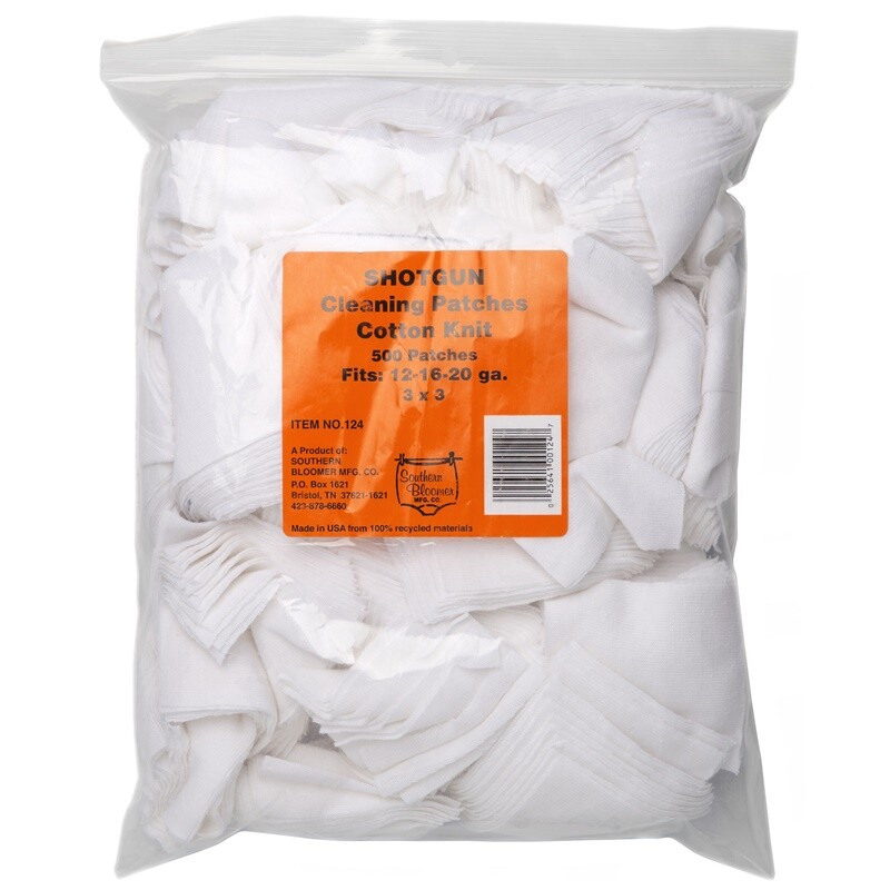 Southern Bloomer #124 Cotton Patches 3" x 3" For All Shotgun Gauges Pack of 500