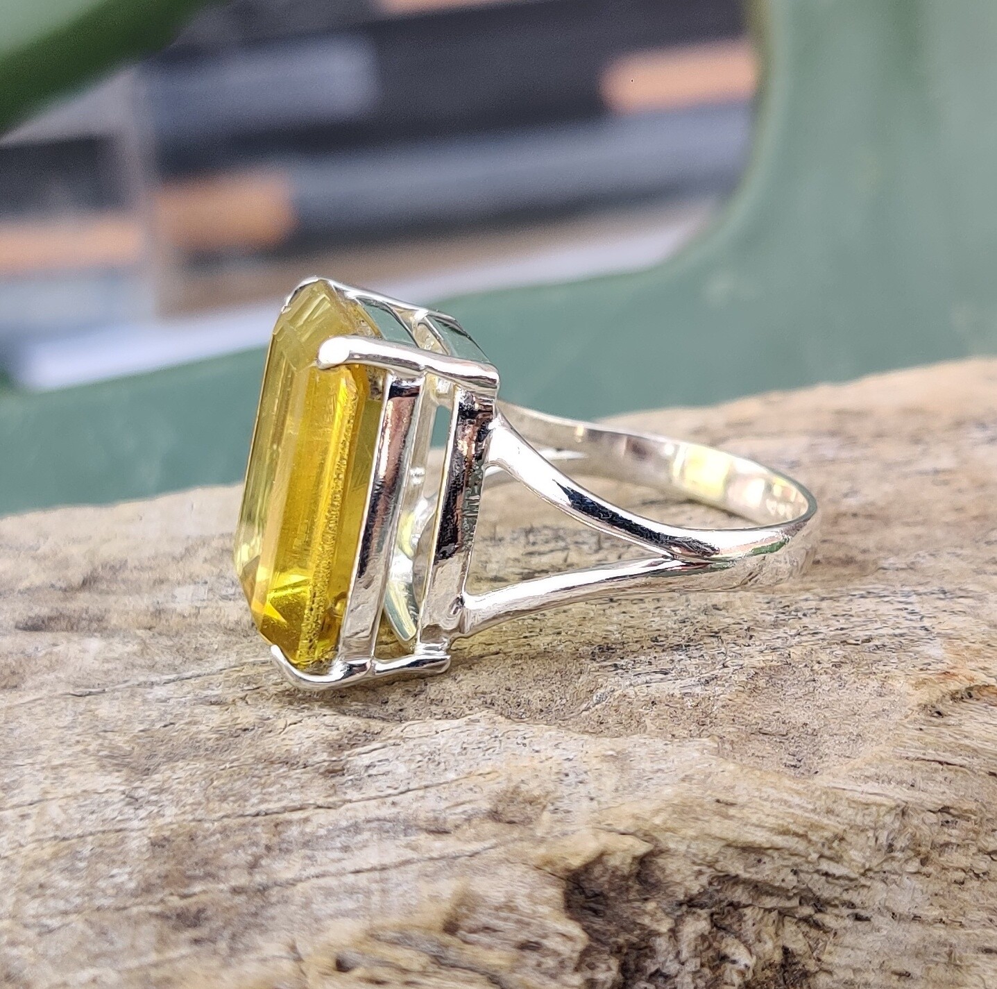 Citrine Gemstone Handmade 925 Solid Sterling Silver Jewelry Ring All Size SR61