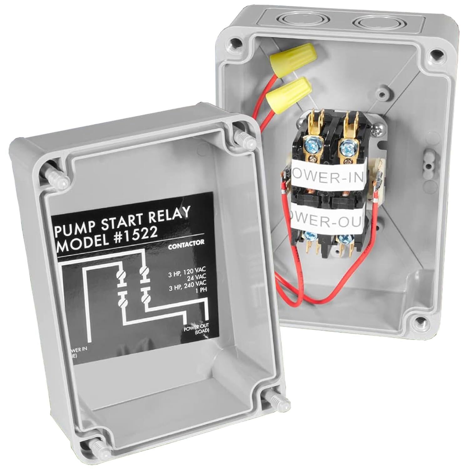 1522 Pump Start Relay for Irrigation Systems with Housing 24 VAC 60Hz 35VA 3 HP