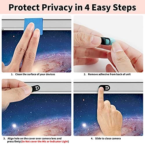 Webcam Cover Slide 3 Pack Ultra Thin Privacy Camera Blocker Black