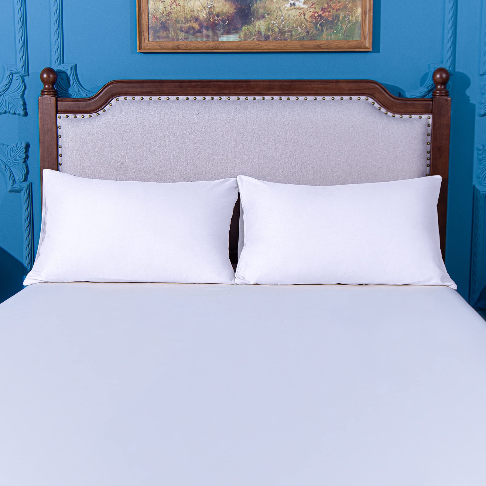 NTBAY King Pillowcase Set - 2 Pack Brushed Microfiber (20" x 36"), White