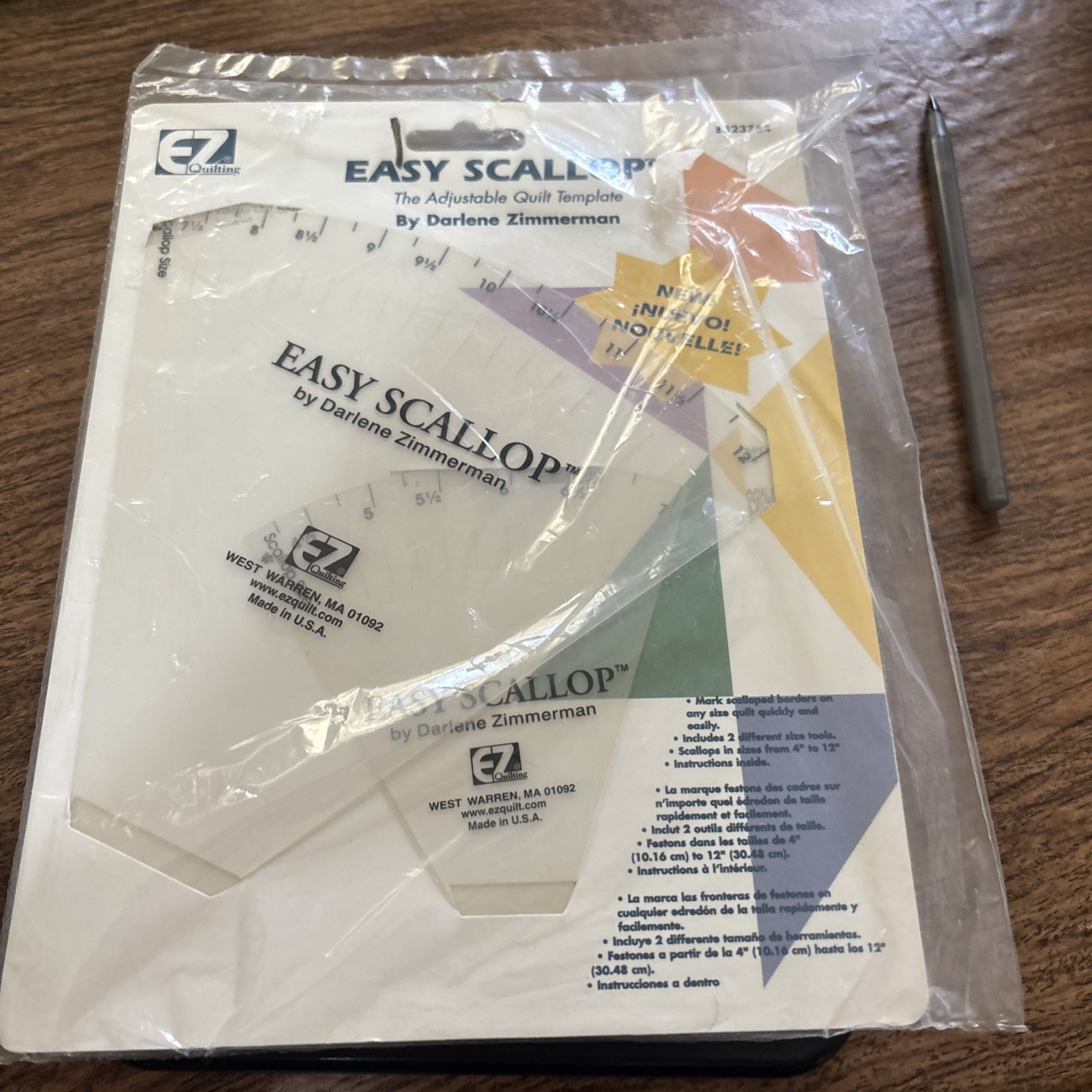 Vtg Rare EZ Quilting EASY SCALLOP Adjustable Quilt Template 8823754