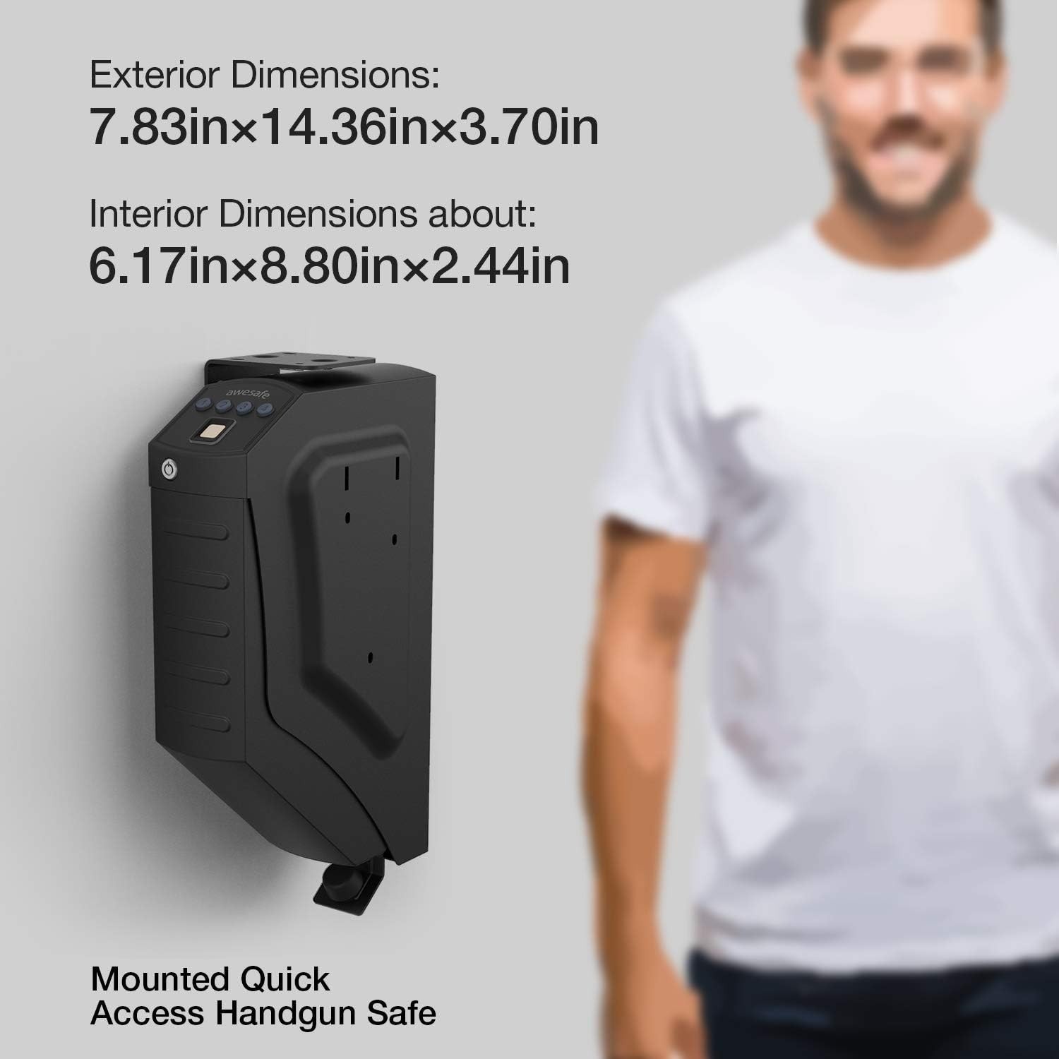 Compact Biometric Handgun Safe with LED Light - Secure Storage Solution
