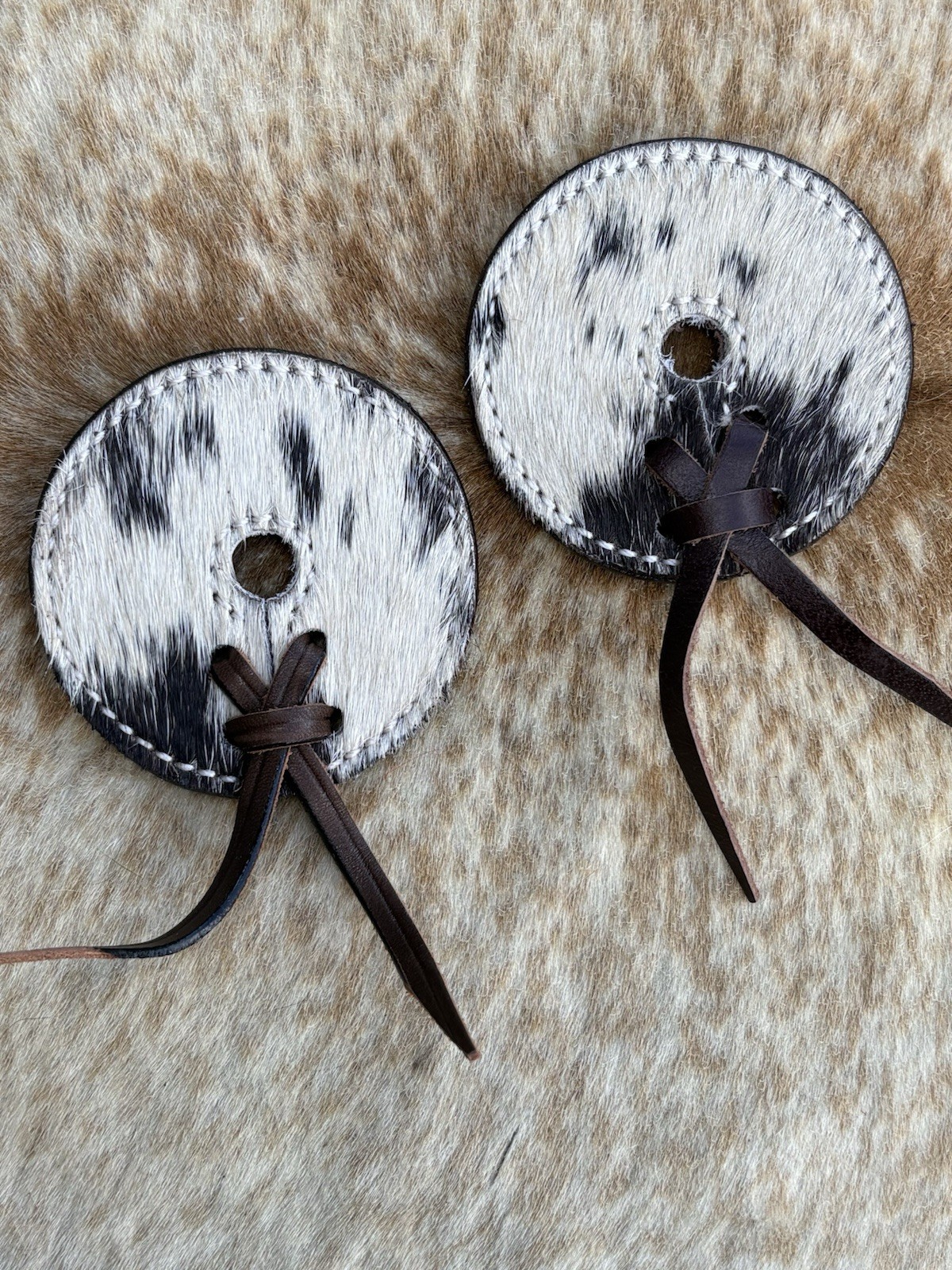 Hair On Leather Bit Guards 3" Size Prevent Rubbing Horse Tack FREE SHIPPING