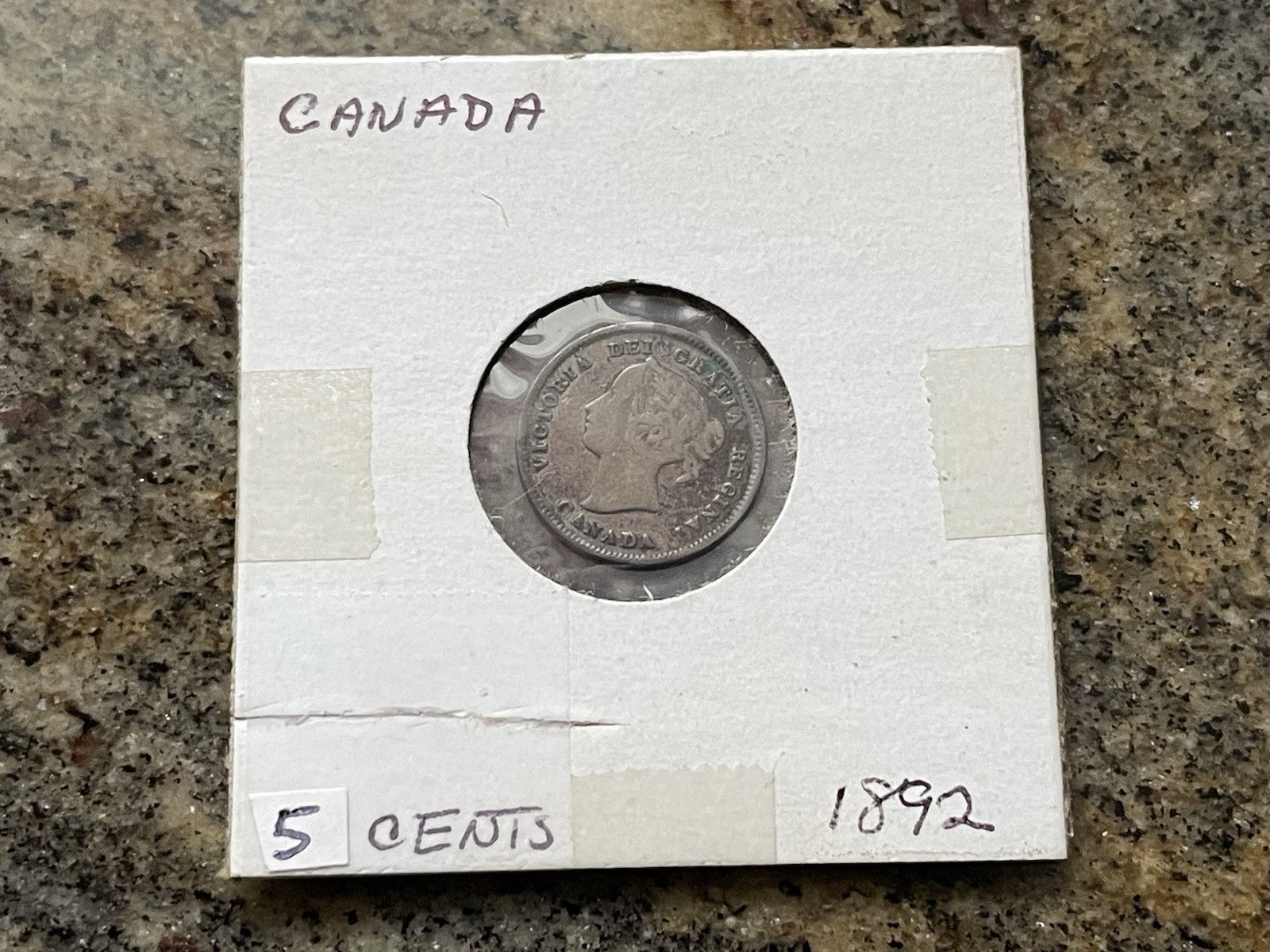 CANADA 1892 Victoria Five Cent Silver Canadian Coin ~ Very Nice Condition