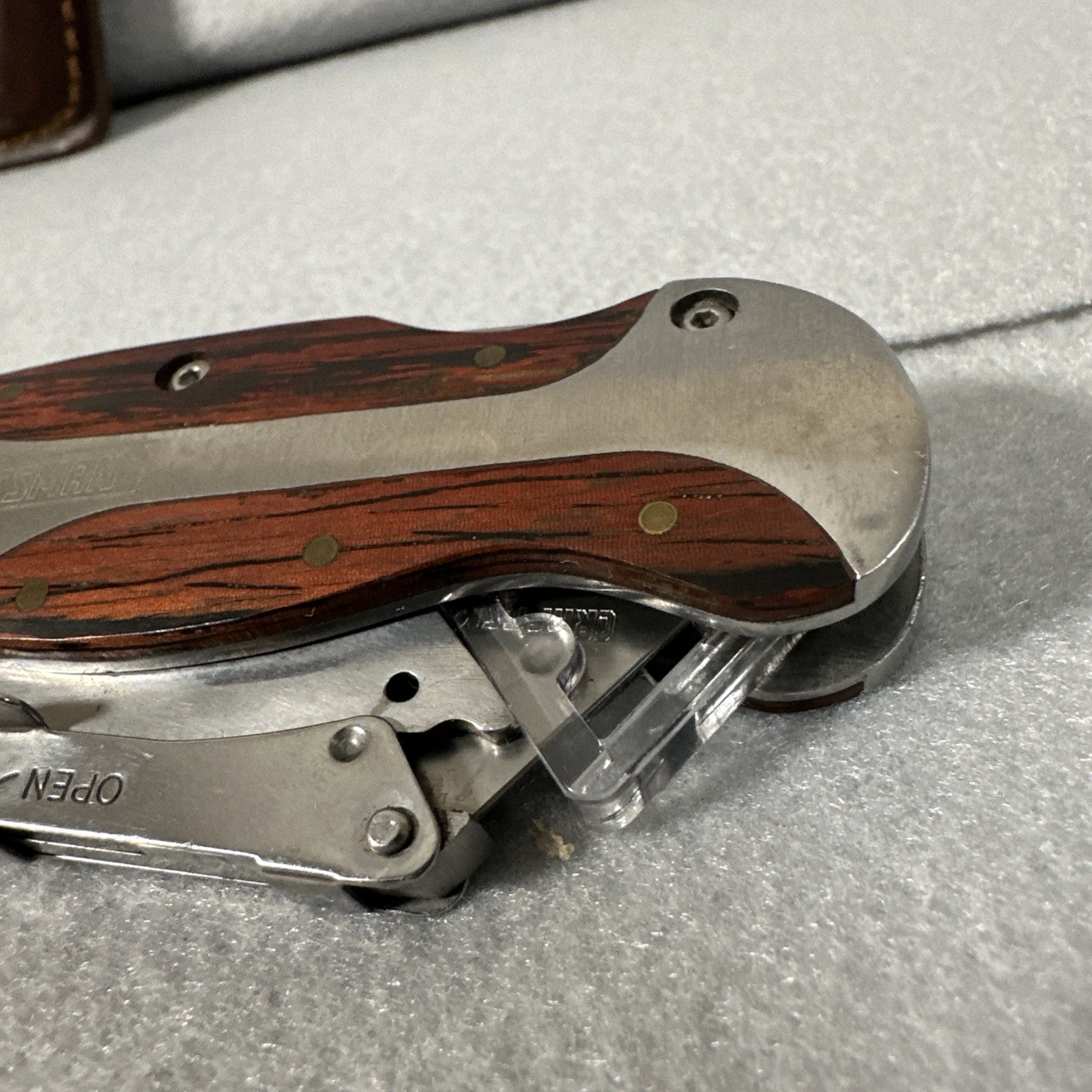 Craftsman Folding Utility Knife Lockback Box Cutter w/ Leather Sheath