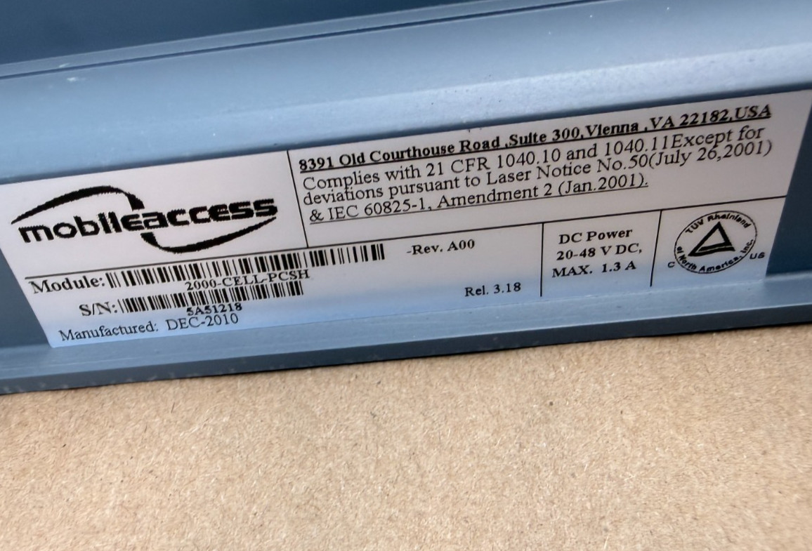 MobileAccess 2000 CELL/PCS Remote Hub Unit 2000-CELL-PCSH DAS RF Module