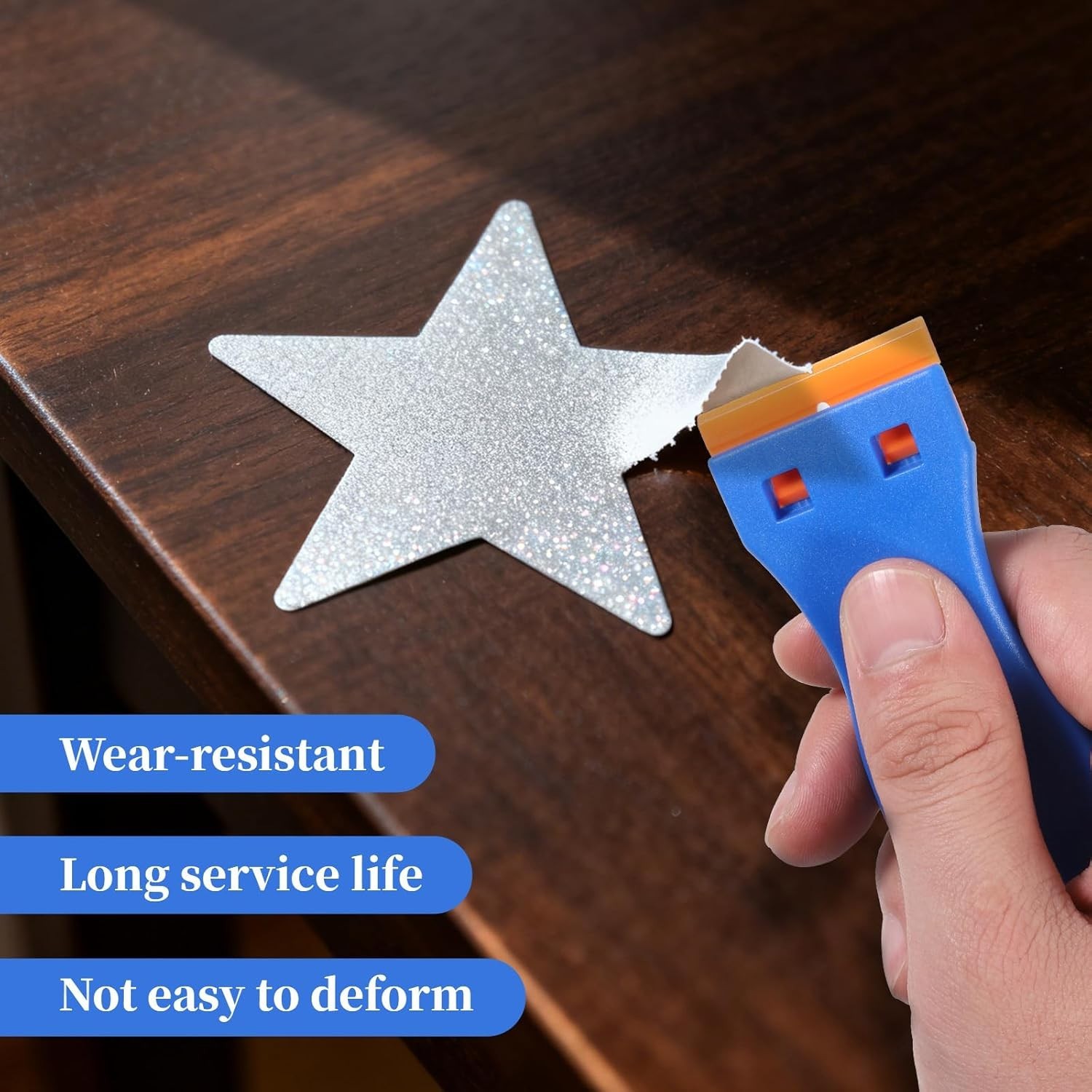 Ergonomic Plastic Scrapers for Decal Removal - 2 Pack with Replacement Blades