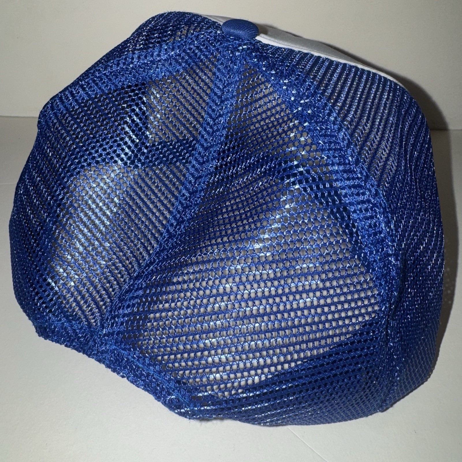 Bass Pro Shops Blue White Mesh Trucker Hat Adjustable Mesh Back Logo