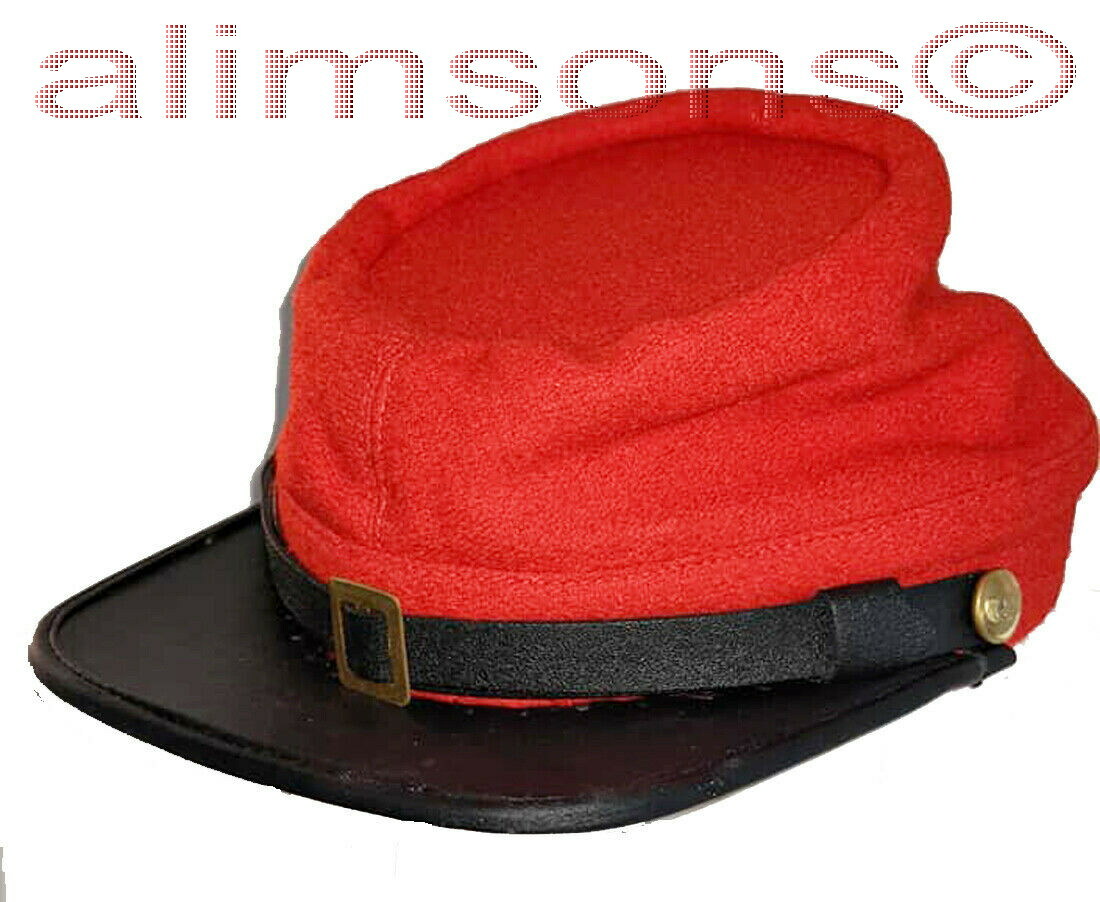 American Civil War All Red Confederate Artillery Kepi Gettysburg - ALL SIZES!!!