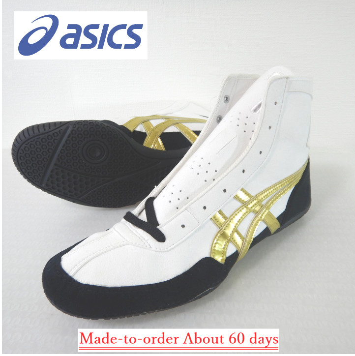 ASICS Wrestling Shoes 1083A001 White Black Line-gold Made-to-order About 60 days