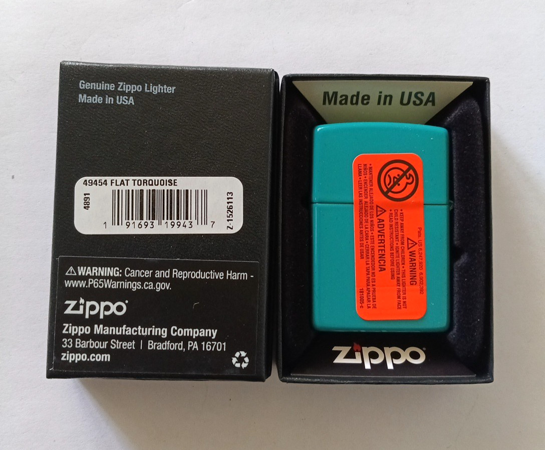 Zippo Lighter Flat Turquoise 49454/#18