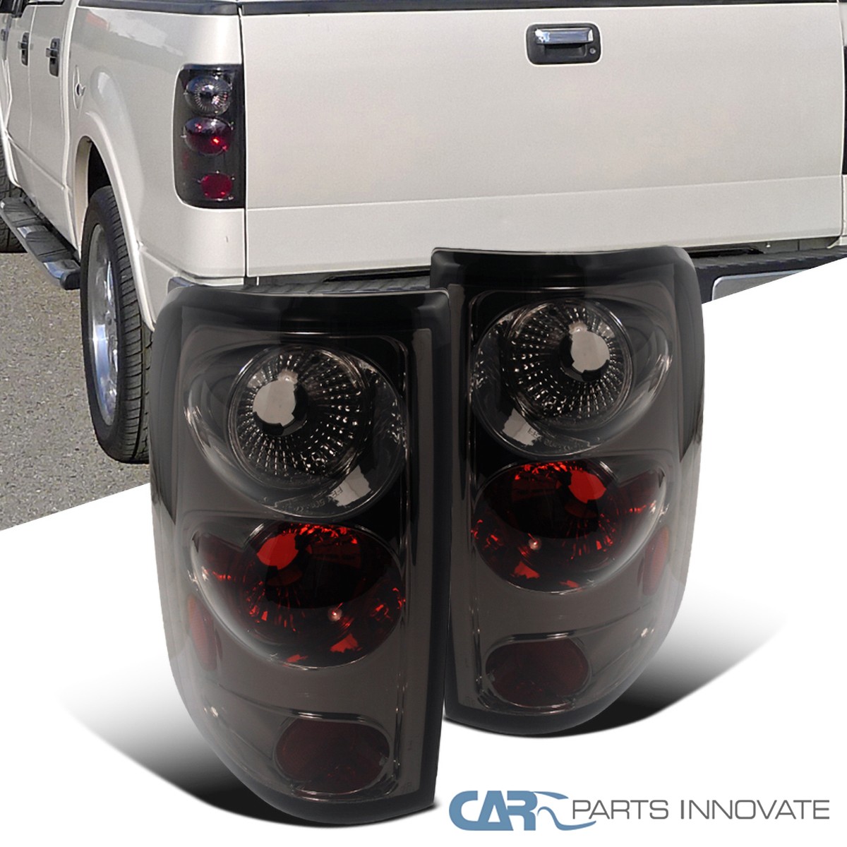 Fit 04-08 Ford F150 F-150 Styleside Pickup Smoke Tail Lights Brake Lamps Pair