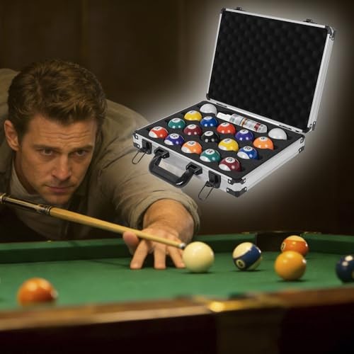 Pool Balls Case Portable Carrying Box with Handle, Large Capacity Hard
