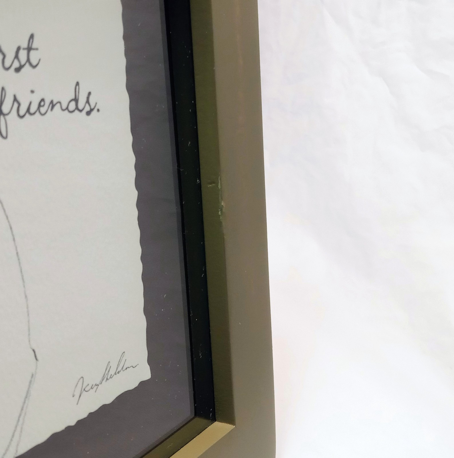 Hallmark Ken Sheldon “First Friends" with Tags Frame Print Some Defects READ