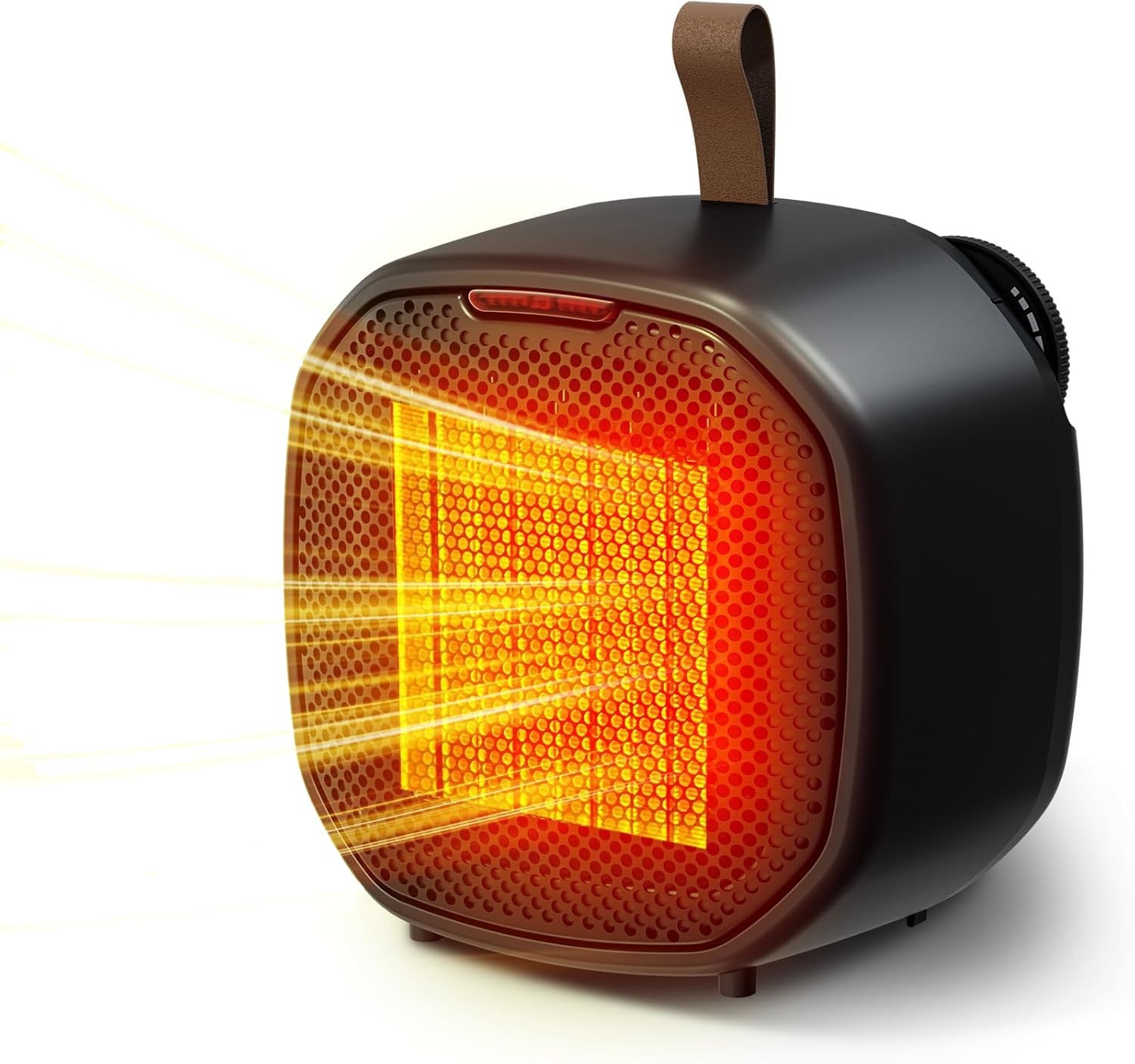 Electactic Portable Ceramic Space Heater 6.5”L x 4.25”W x 6.69”H, Black
