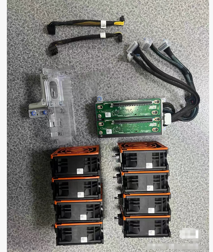 9PWY7 For DELL EMC POWEREDGE T550 TOWER DUAL GPU RISER KIT WITH CABLES Fans Set