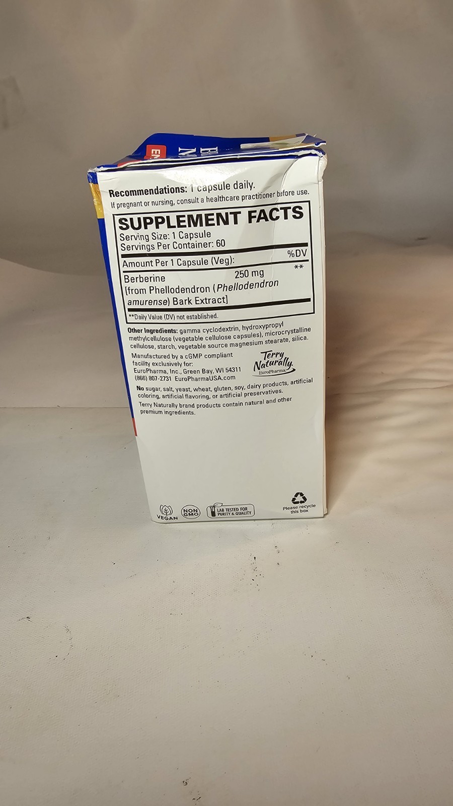 Terry Naturally Berberine MetX Brain, Liver, Heart Support 60 Caps Exp:3/2027