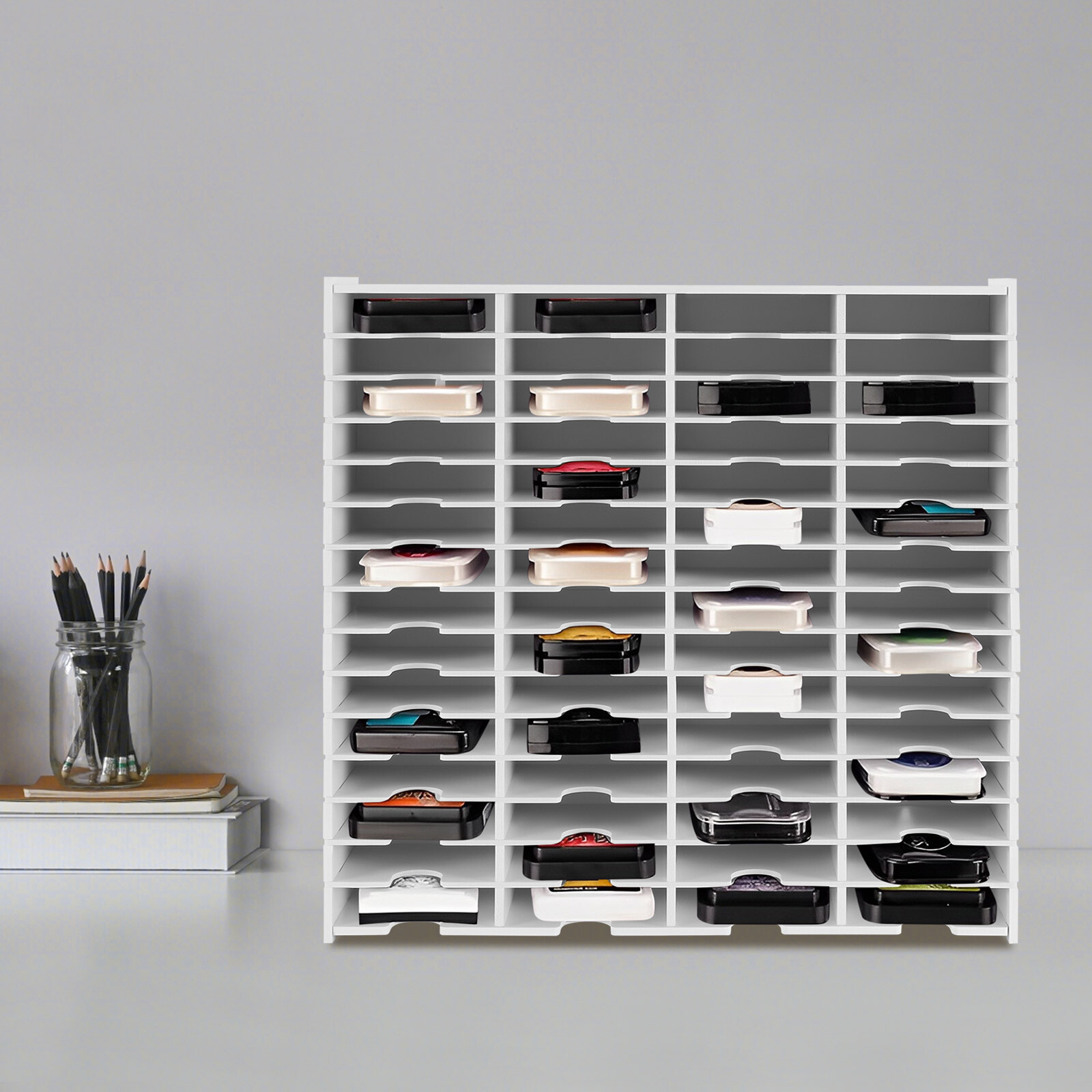 60 Slots Ink Pad Storage Holder, Stamp Pad Organizer, Ink Pad Storage Rack