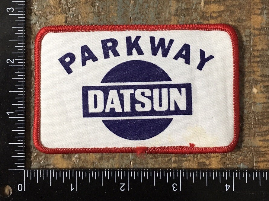 Vintage PARKWAY DATSUN Car Dealer Service Company Logo Iron-On Patch 1970s