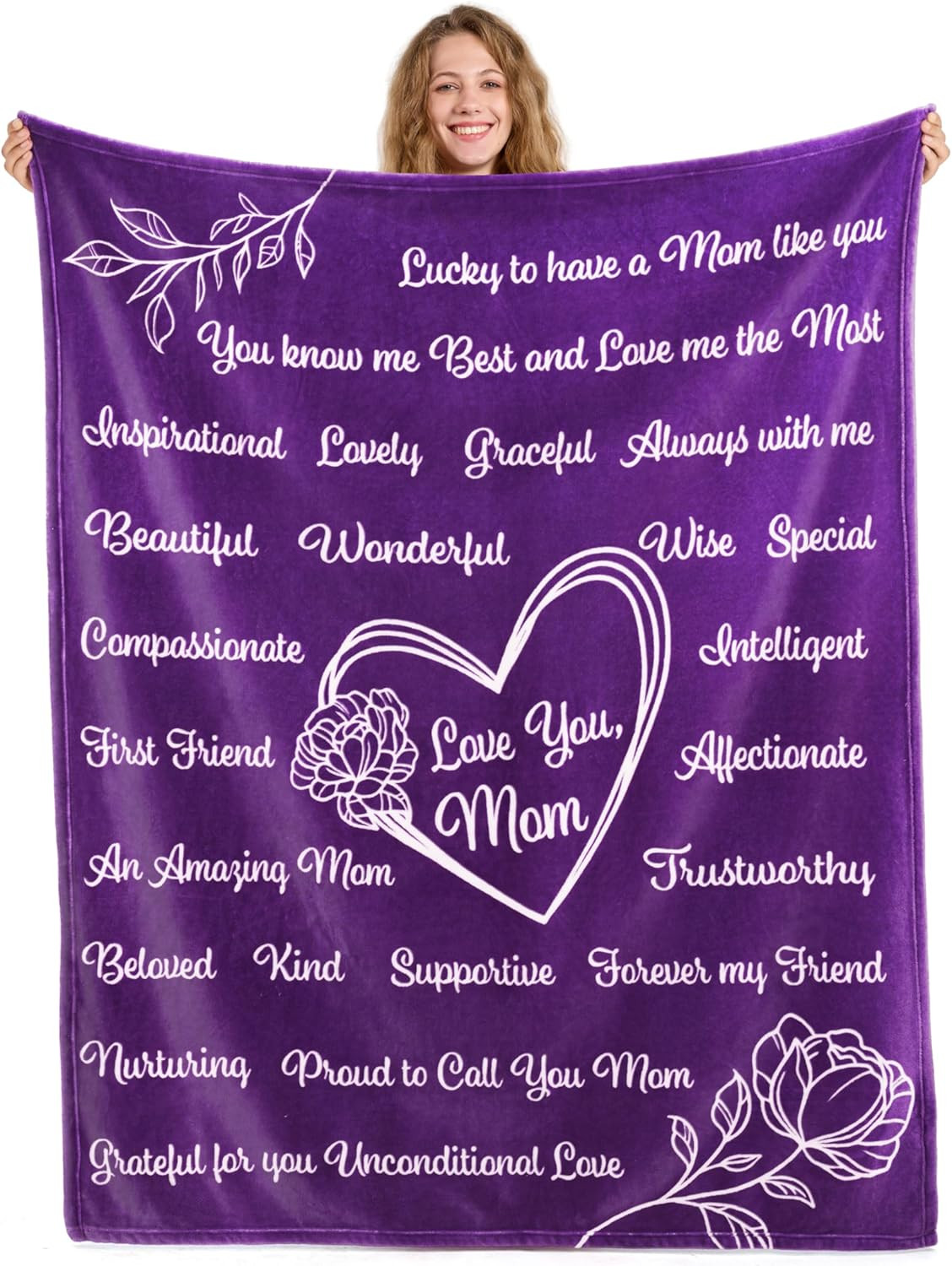 Mothers Day Blanket Gifts for Mom Soft Flannel Mom Blanket for Grandma Birthday