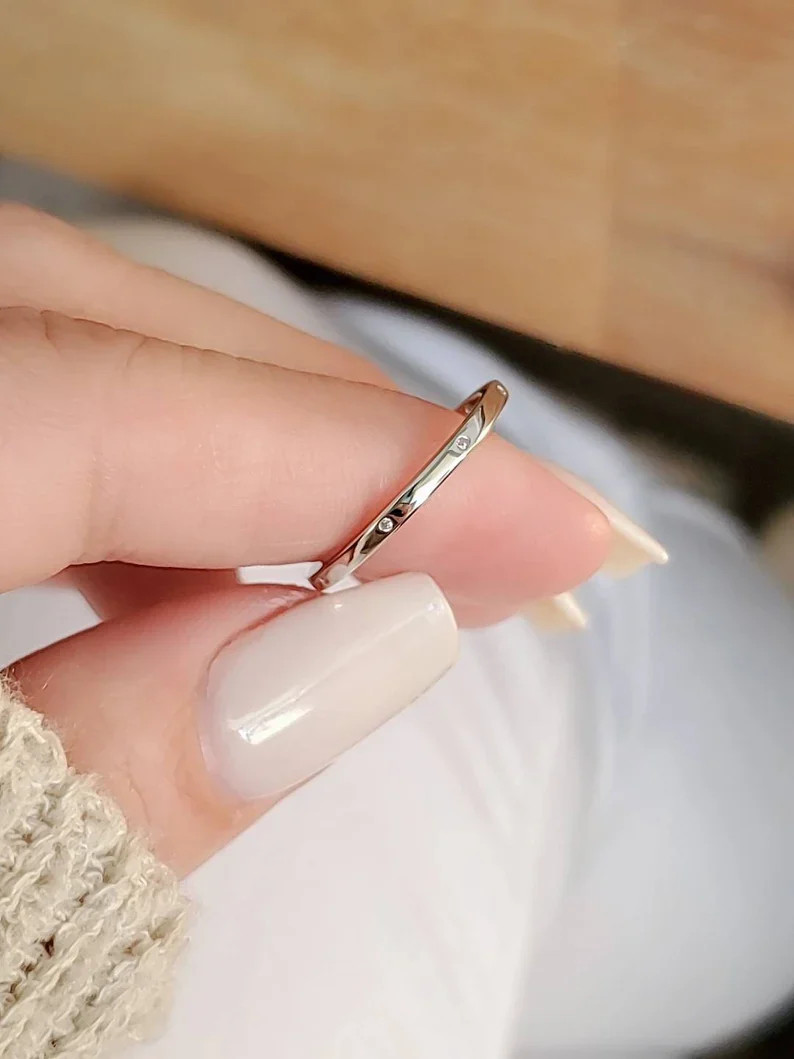 Sterling Silver 925 Elegant Thin Band Ring