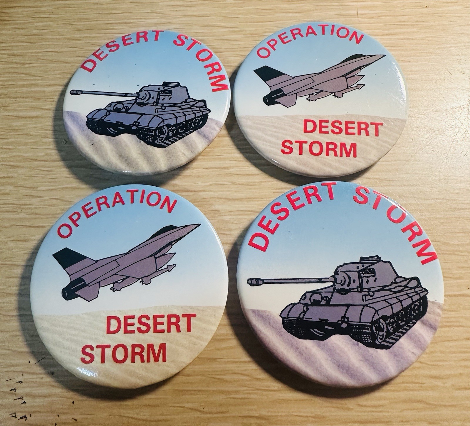 Lot Of 4 Vintage Desert Storm Military Pin Pins NEW