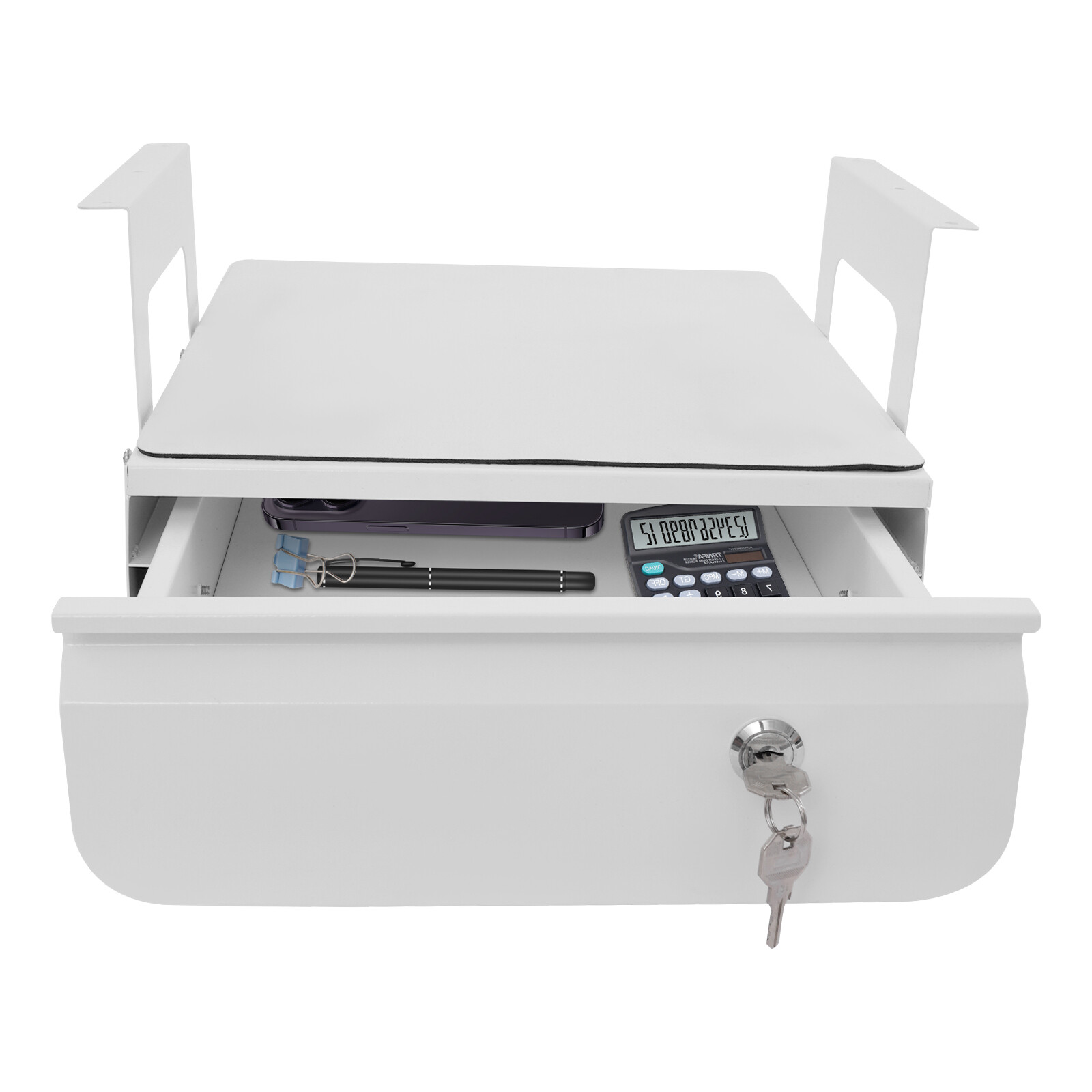 Lockable Under Desk Sliding Pull-Out Drawer Space Saver Sliding For Home/Office