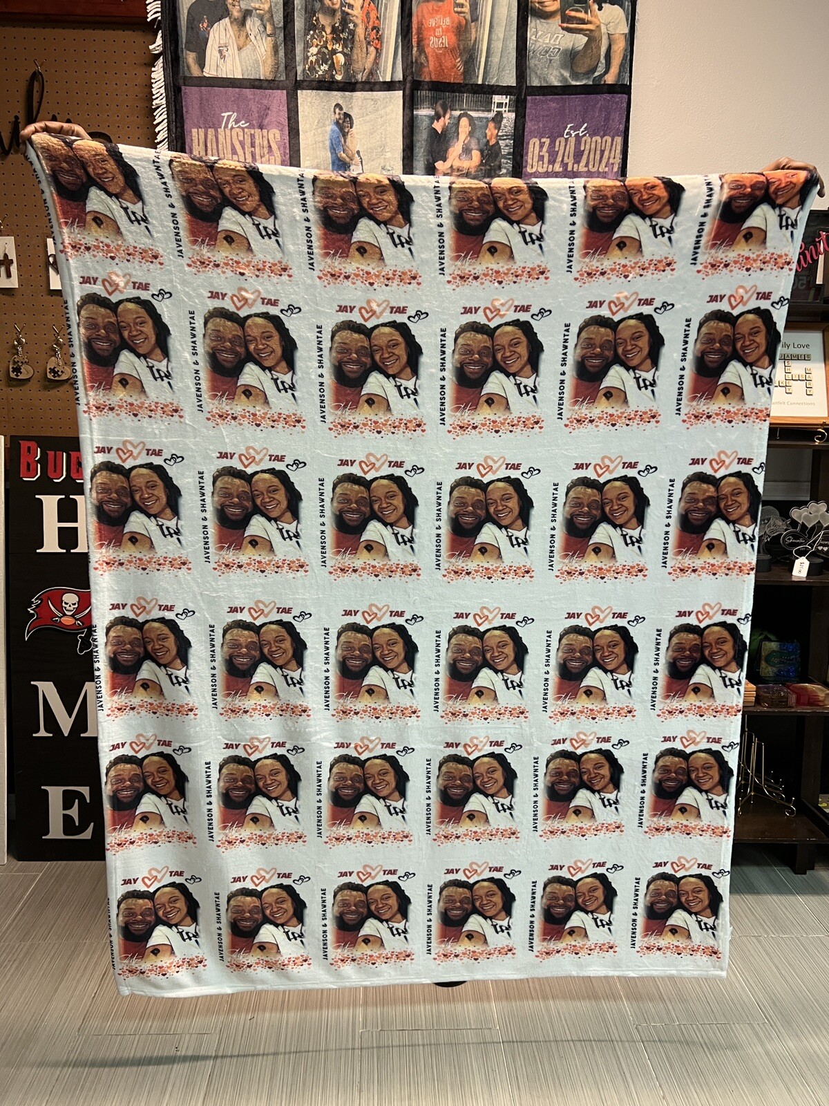 Customizable Photo Blanket For Valentines Day