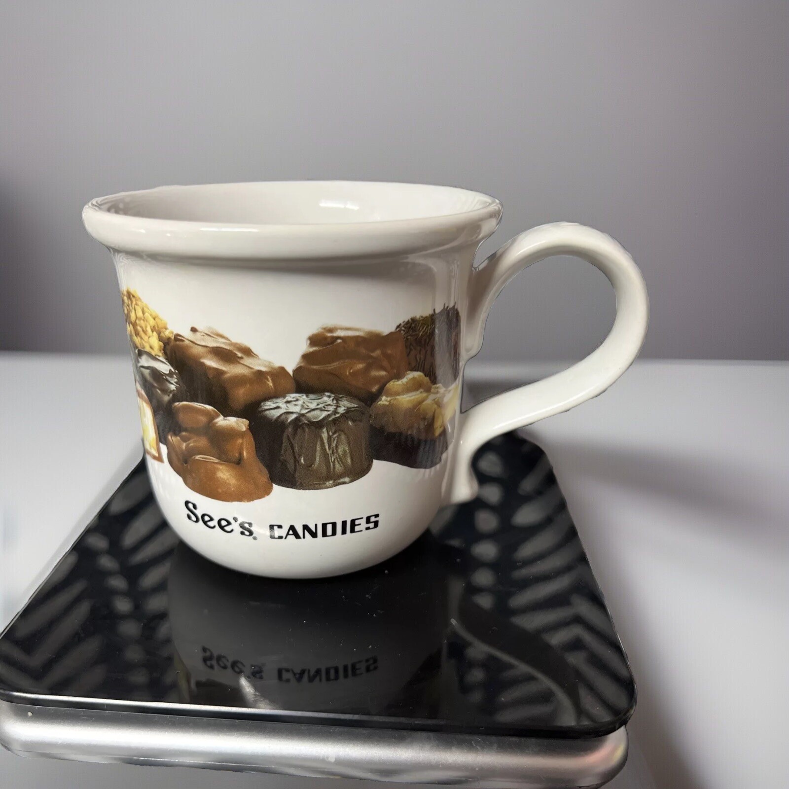 Vintage See’s Candies Candy Truffles Chocolates Tea Coffee Mug Cup