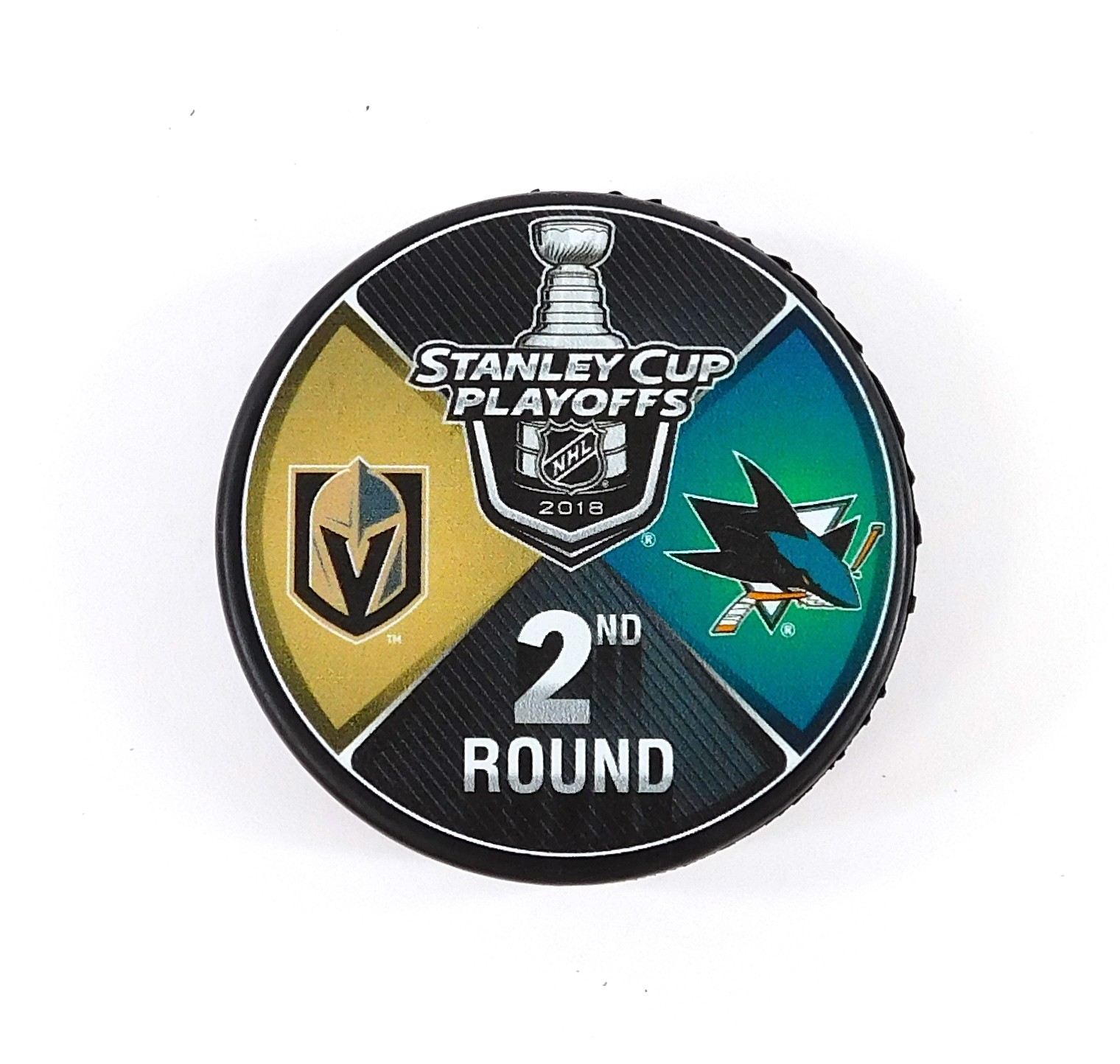 2018 Stanley Cup Playoffs 2nd Round Knights vs Sharks Official NHL Hockey Puck