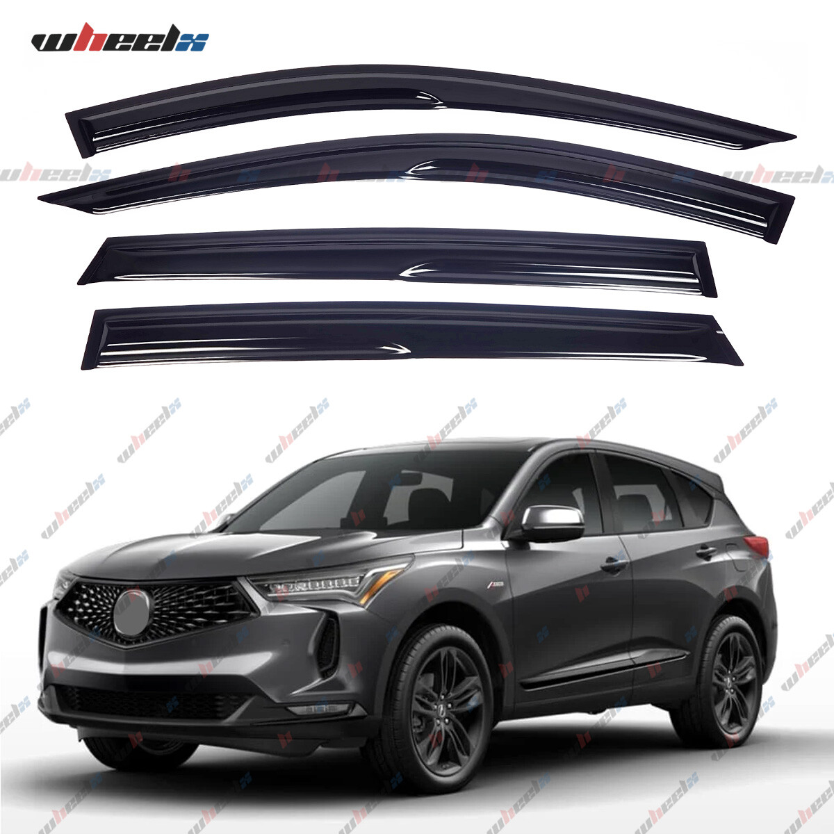 For 19-24 Acura RDX JDM Mugen Window Visor Vent Rain Guards Wind Deflector 4pcs