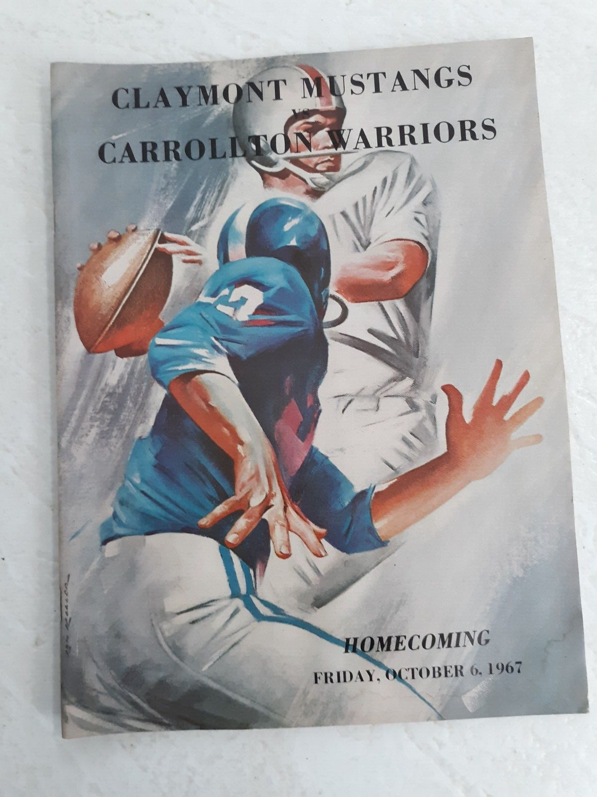 Ohio Carrollton Warriors vs Claymont Mustangs Oct. 6, 1967 football program