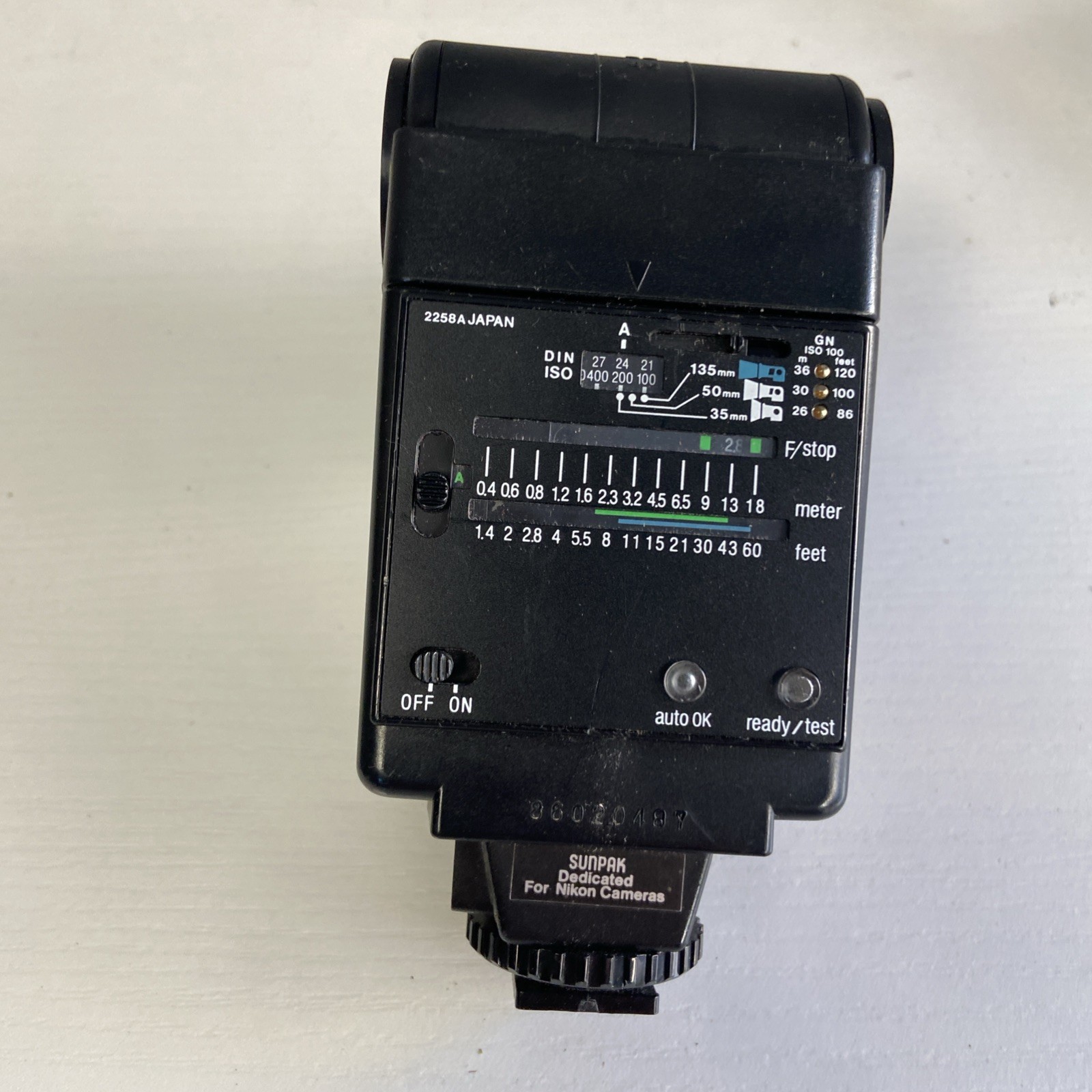 Sunpack auto 433D thyristor flash tested working WITH INSTRUCTION