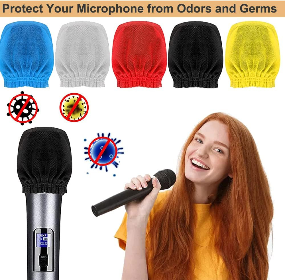 200Pcs Disposable Microphone Cover, Non-Woven Handheld Microphone Windscreen wit