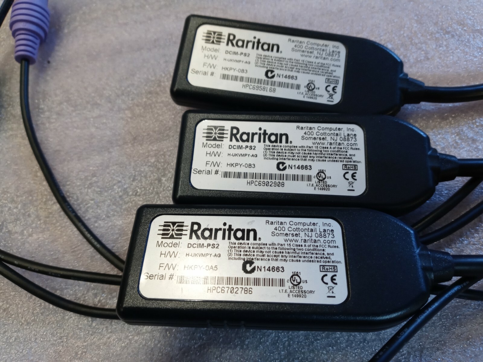 Lot of 4 Raritan DCIM-PS2 VGA PS/2 CIM for Dominion KX I/II KVM Switches