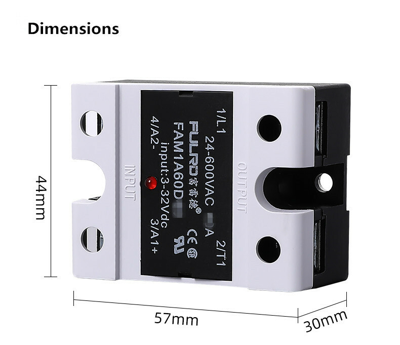 FULRD Single phase solid state relay FAM1A60D100 100A DC-AC 3~32VDC/24~600VAC