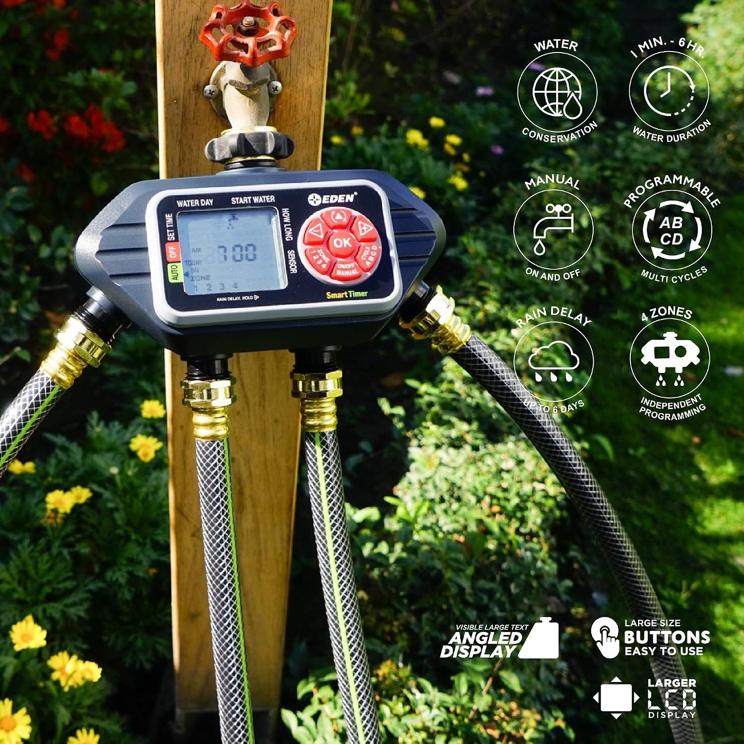 Eden 93413 Programmable Digital Water Timer 4 Zone