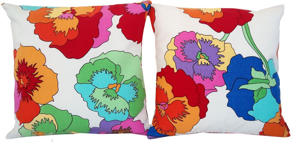 MISSONI HOME TWO CUSHION COVERS OUTDOOR DOUBLESIDE 16x16in 40x40cm VIOLE T16