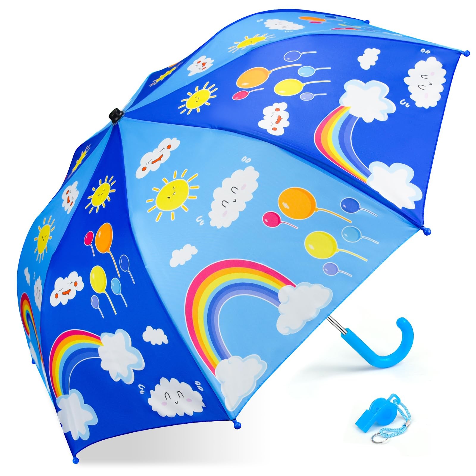 Kids Umbrella, Windproof Auto Open Stick Umbrellas for Rain Toddler Girls Boys