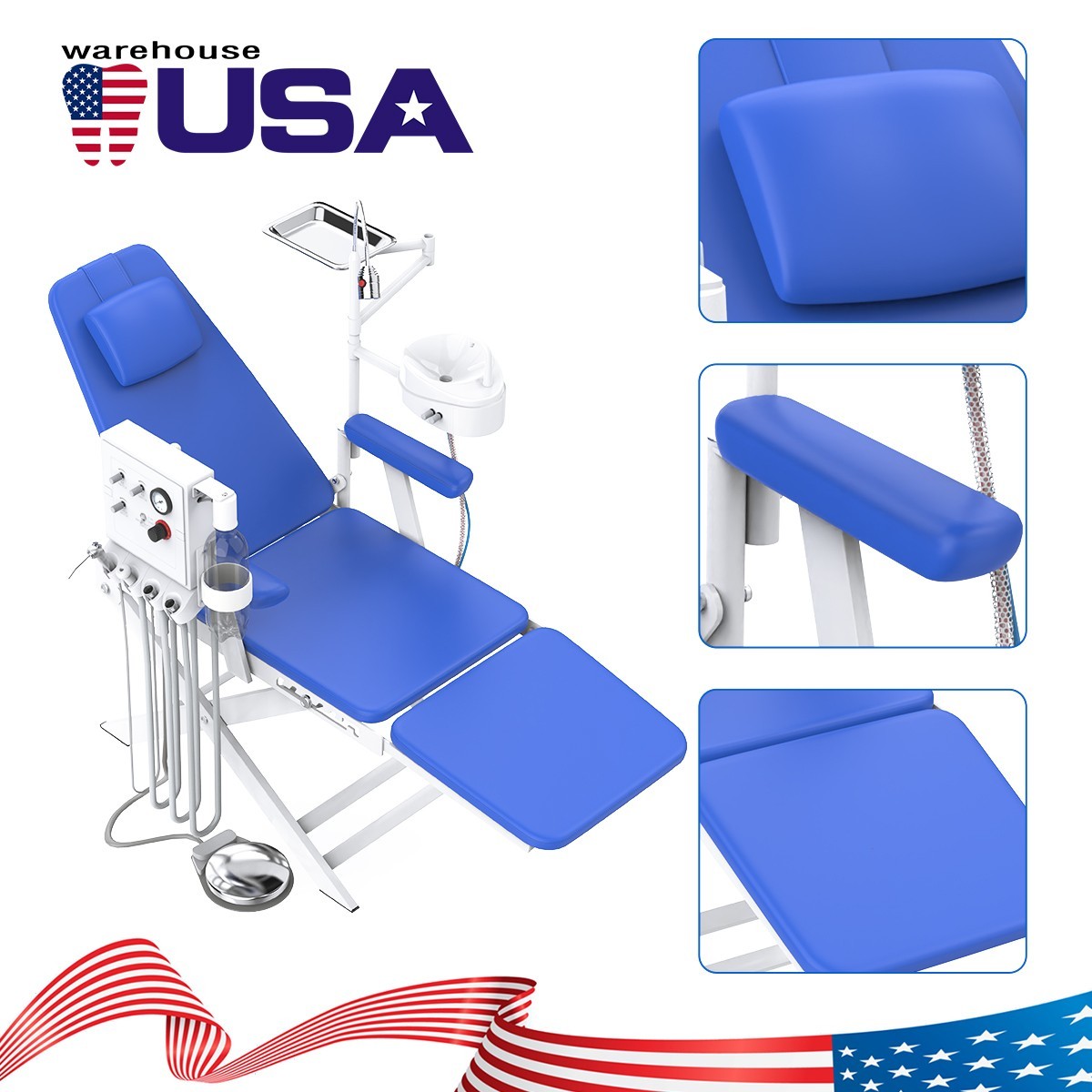 Portable Dental Delivery Unit Case Air Compressor Syringe/Portable Folding Chair