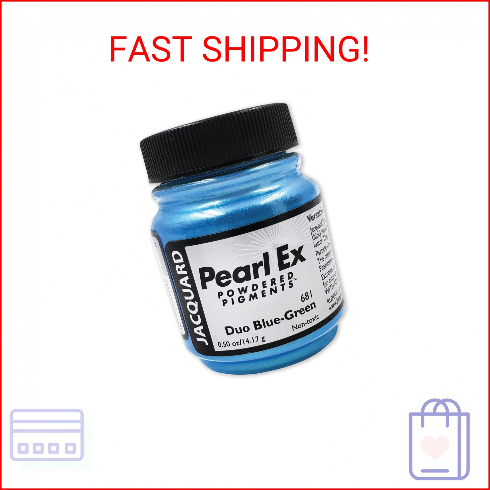 Jacquard Pearl Ex Pigment Powder 0.5 oz Duo Blue/Green - Loose Mica Powder for E