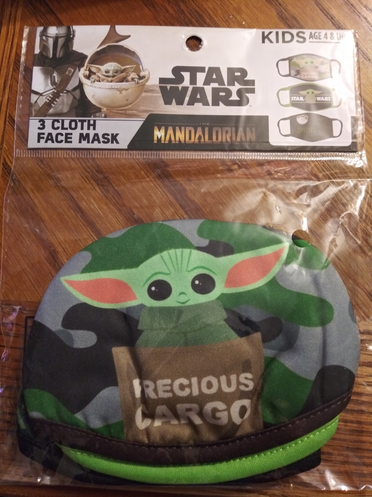 Star Wars Mandalorian 3pc Set Face Mask Age 4+ Washable all Different