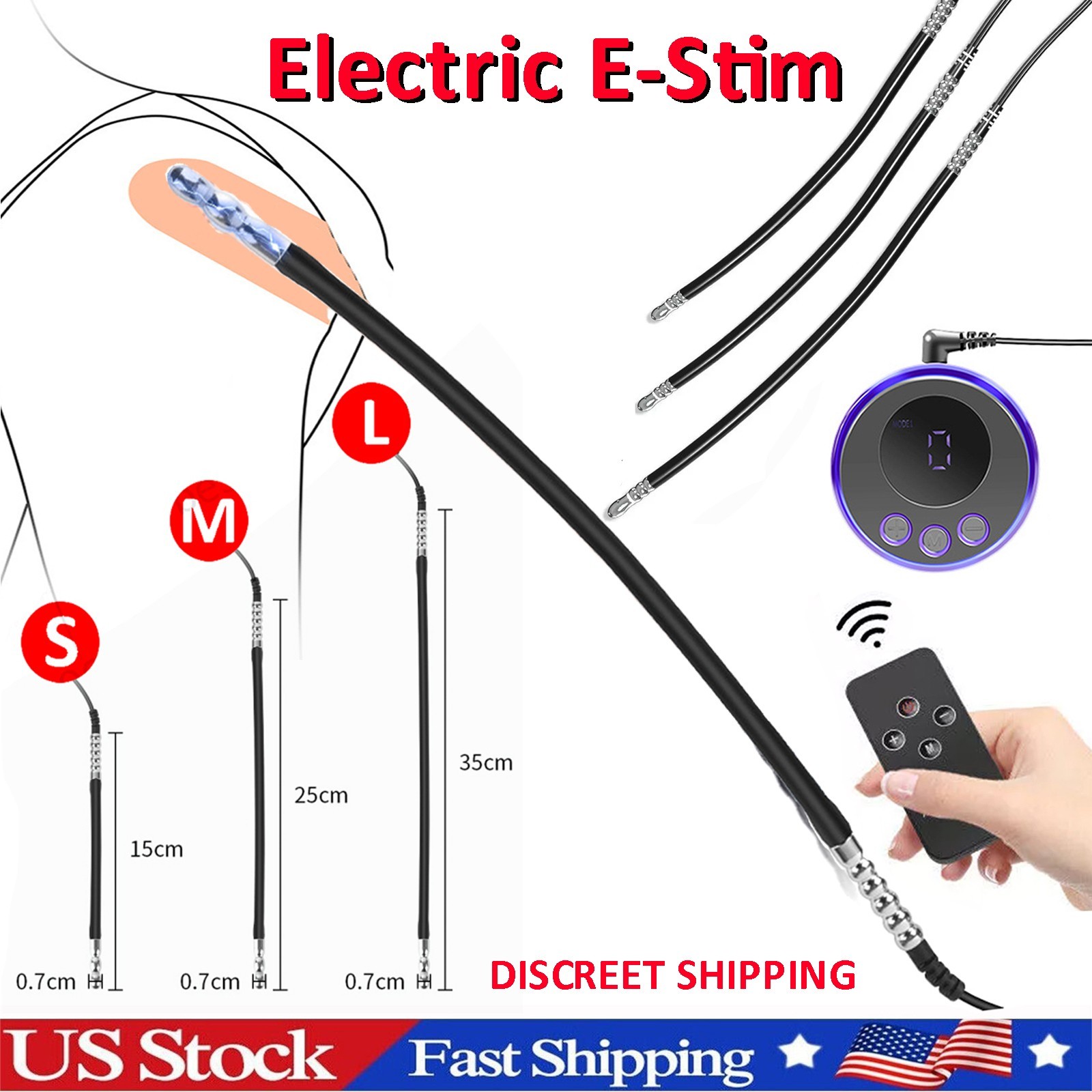 Male Electric E-Stim Anal Prostate Shock Massager Anal Plug G-spot Men Sex Toy