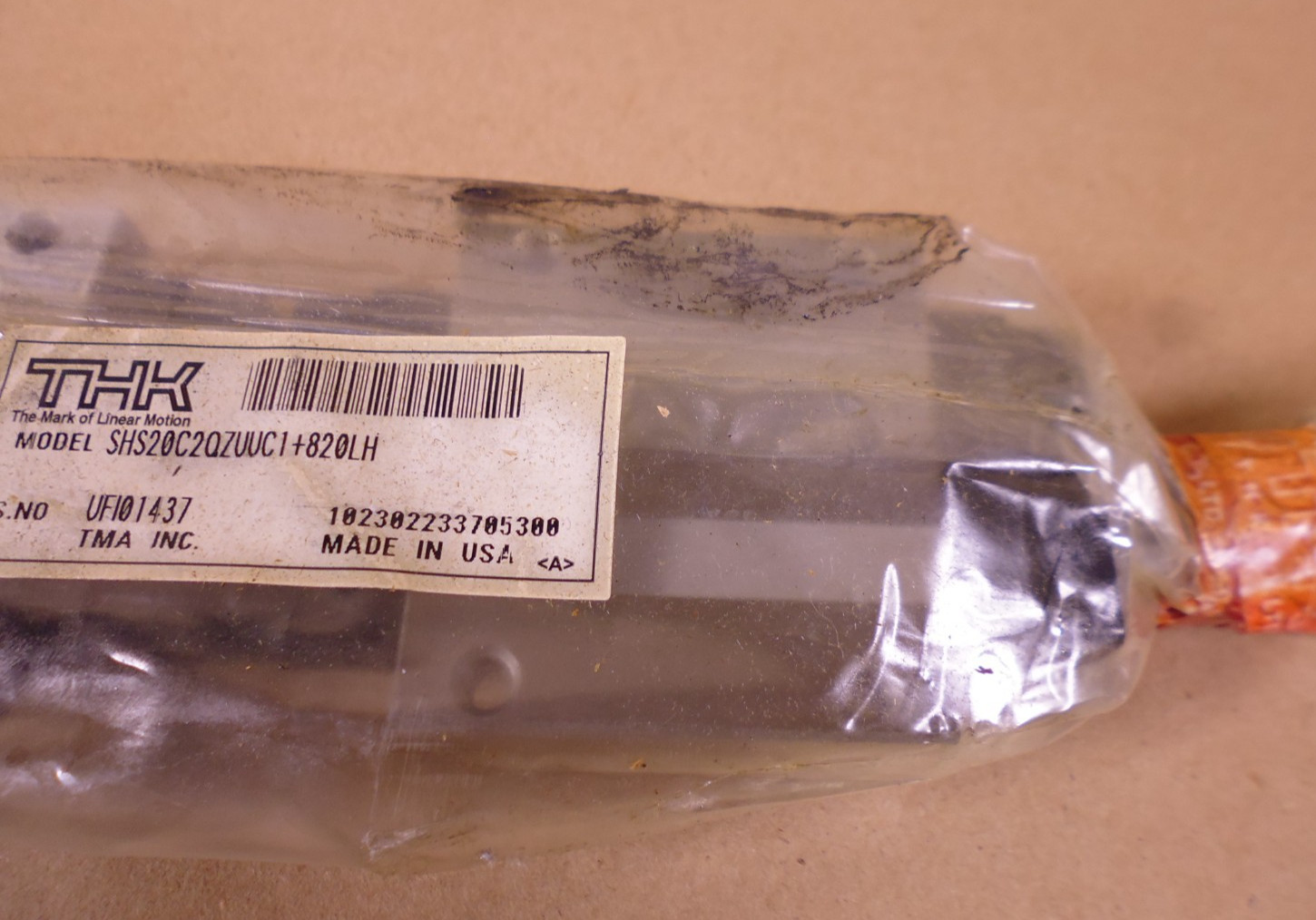 THK SHS20C2QZUUC1+820LH Linear Guide With (2) Guide Blocks