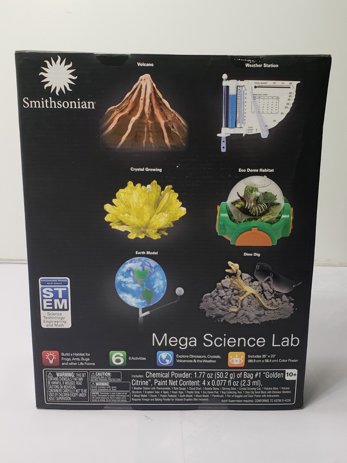 Smithsonian Mega Science Lab 6 Kit Set Volcano Weather Station Earth Model NIB