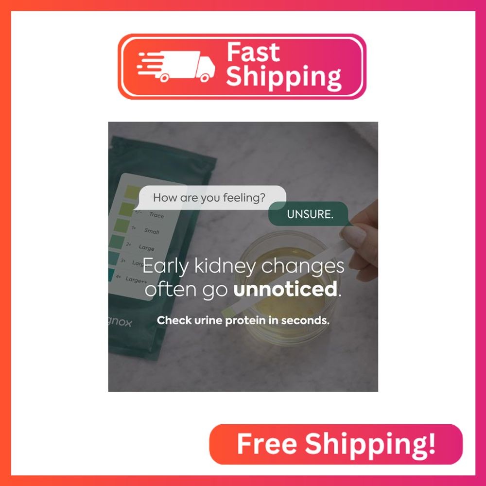 Diagnox Health Urine Protein Test Strips | At-Home Proteinuria Monitoring | Indi