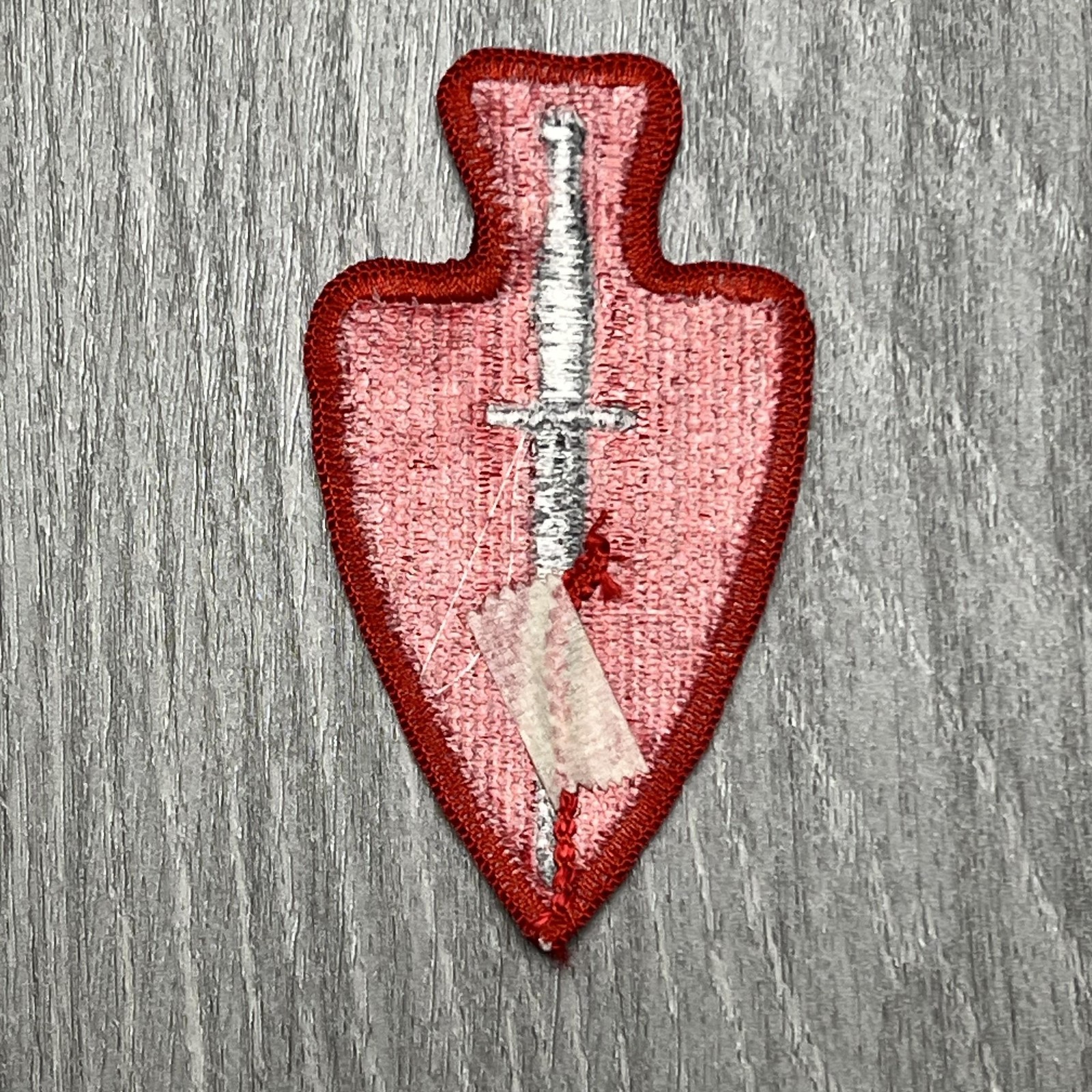 Red Shield Black Dagger Embroidered Patch Sew On Badge Tactical Morale Emblem